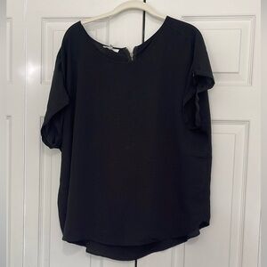 Maurices Black Relaxed Blouse Short Sleeve